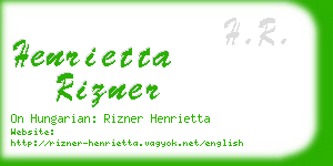 henrietta rizner business card